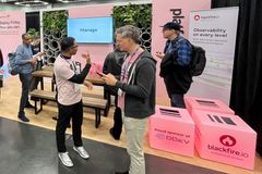 Platform.sh Booth With "Proud Sponsor of DDEV" block
